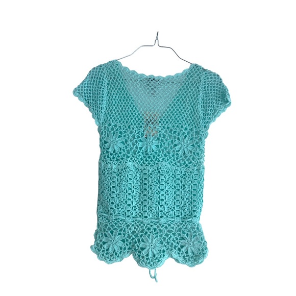 2for$38 Guess women Teal Knot Top size m - Picture 2 of 6